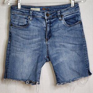 Kut From the Kloth Medium Wash Cotton Poly Span Mia High Waist Skinny Short Sz 8